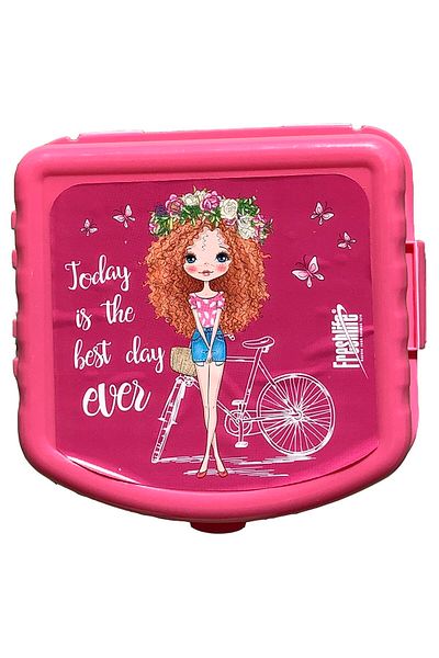 Vakia Pink Compartmented Lunch Box / Two Compartment Feeding Storage Container Box