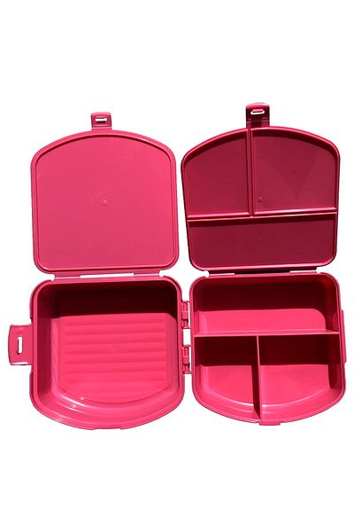 Vakia Pink Compartmented Lunch Box / Two Compartment Feeding Storage Container Box