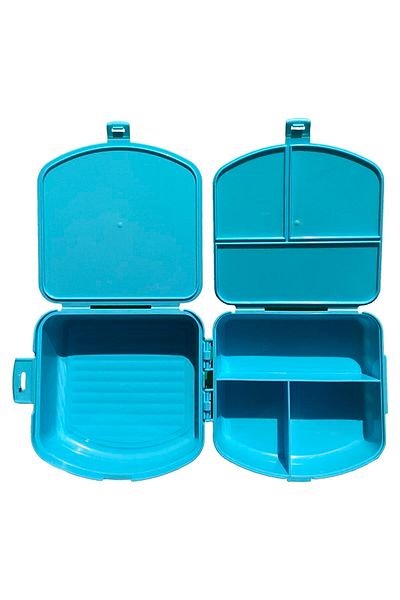 Vakia Two-Eye Lunch Storage Box with Turquoise Compartments