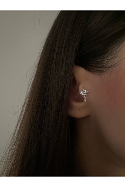 Okkostore Kadın Sallantı Detaylı Kuzey Yıldızı Tragus Piercing