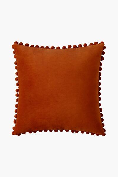 Bc Home Kiremit Minik Ponponlu Yumuşak Dokulu Kare Kırlent Kılıfı Iskandinav, Bohem,düz, Sade