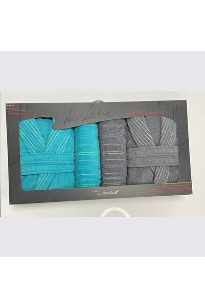 İyi Geceler İstanbul In Line Mint 6 Parça Aile Bornoz Seti