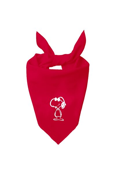 Tasarım Trend Eșarfă de culoare unică cu design Snoopy pătrat