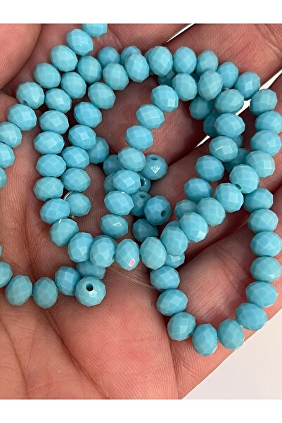 Gönülden Tasarım 4 мм тюркоазен цвят кристална дупка стъклена колона от естес...