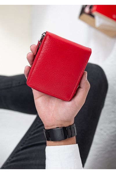 Niki Leather Evo Vintage Leather Zippered Unisex Card Holder Wallet