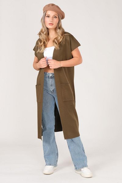 Giyim Dünyası Women's Pocket Detailed Knitwear Vest Khaki