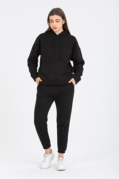 TİGERS Set de trening de iarnă, negru, cu 3 fire, aur roz