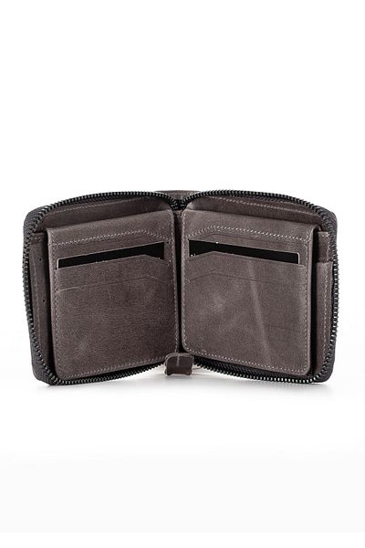 Niki Leather Πορτοφόλι Evo Vintage Δερμάτινο με φερμουάρ Unisex θήκη για κάρτες