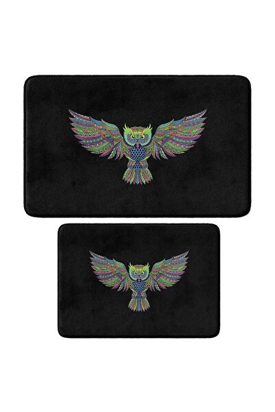 Monnhein Cute Printed 2-Piece Bath Mat Set - Non-Slip Base, Machine Washable,...