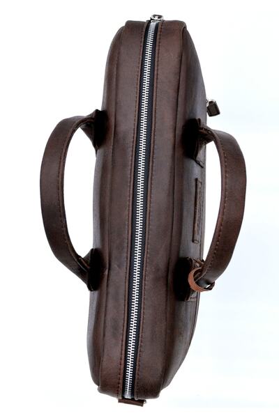 Veskemann حقيبة كمبيوتر محمول من الجلد الطبيعي العتيقة من كارل