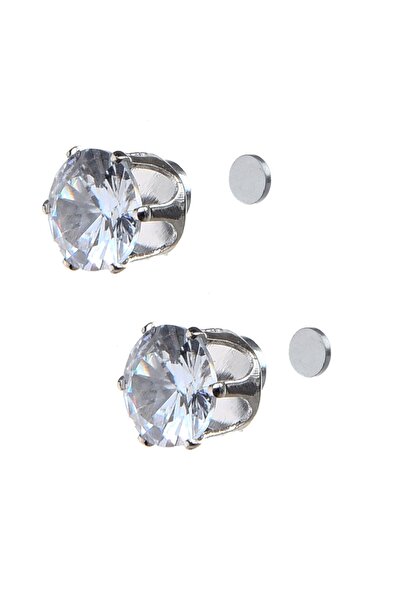 idolavm Erkek Küpe Zirkon Taşlı Mıknatıslı Çift Takı Aksesuar P24 T5