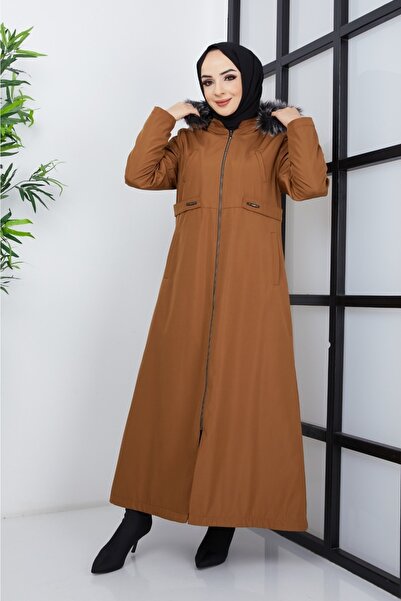 KMKkombin Γυναικείες αδιάβροχες παλτό και παλτό χιτζάμπ με κουκούλα μεγάλου μεγέθους