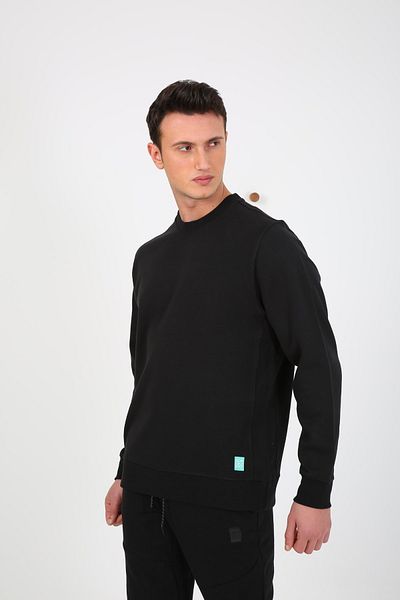 ESQUDO Hanorac oversize de bază negru pentru bărbați