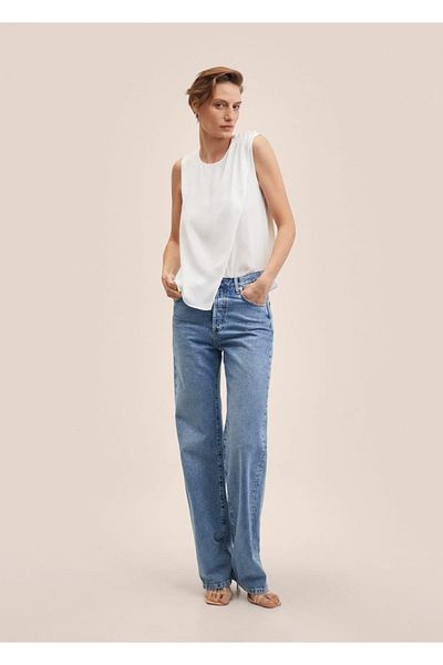MANGO Woman Halenka se zavinovacím střihem na knoflíky