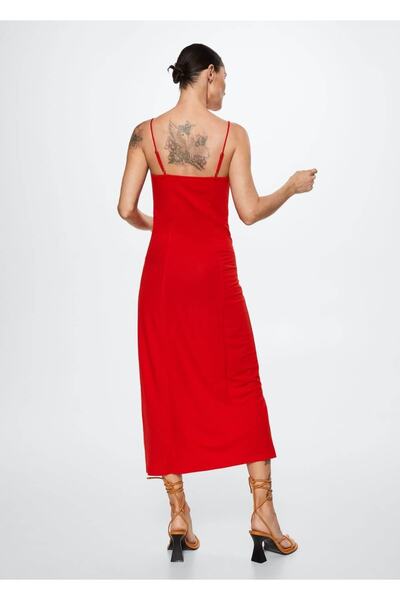 MANGO Woman Cut-out Fırfırlı Elbise
