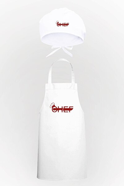 Tasarım Trend مريلة مطبخ بتصميم سكين الشيف وحزمة ميزة غطاء الرأس