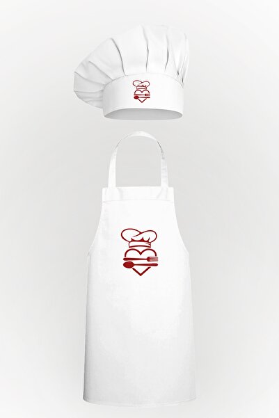 Tasarım Trend شوكة الشيف والملعقة تصميم الفطر بونيه ومريلة المطبخ حزمة المزايا