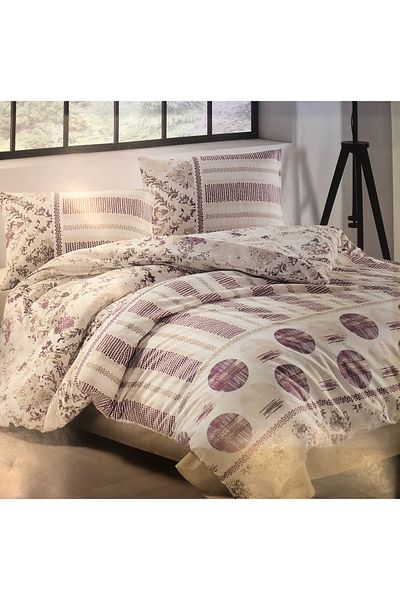 Kristal By Taç Terry Cotton Double Duvet Cover Set - Luna Lila
