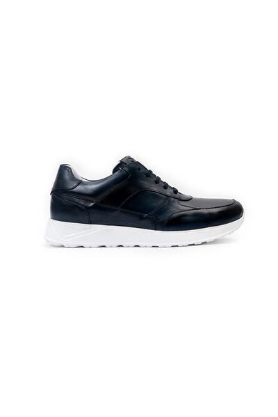 Mabross Men's Navy Blue Leather Sneaker Shoes