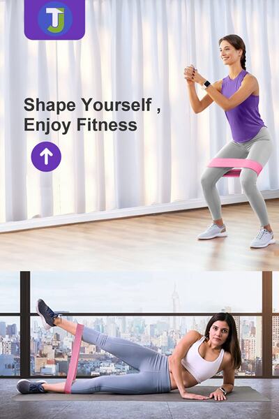 Technojet Resistance Band Duo Set Sports Exercise Aerobics Pilates Squat Band Fitness Yoga Loop Band