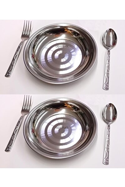 abnturk Yaşamboyu Garanti 6 Parça Yemek Seti 20cm Duble Porsiyon 2 Çelik Yeme...