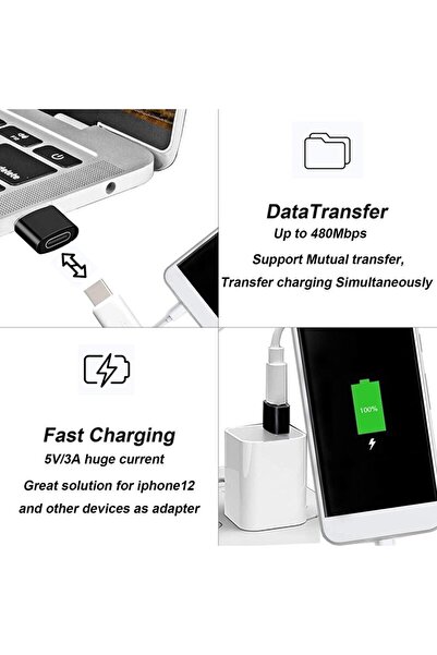 UnDePlus Type-c To Usb 3.0 Erkek Çevirici Dönüştürücü Adaptör Apple Samsung Vb. Cihazlarla Uyumlu