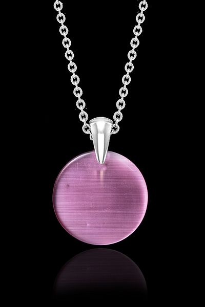 Tesbih Atölyesi Certified Round Light Pink Agate Stone Necklace - Aaa Quality