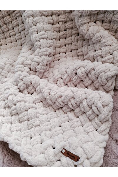 Woolpuffy Antibakteriyel Alize Puffy El Örgüsü Bebek Battaniyesi 90*90