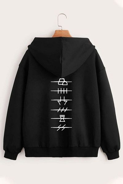 mw memowear Unisex Printed Zippered Sweatshirt Cardigan