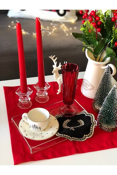 Ayd Home 22 cm Coffee Color Transparent Presentation Tray - Christmas New Year Kitchen Plexiglass