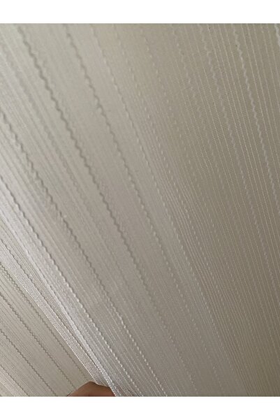 Fon Dünyası Bamboo Striped Tulle Don't Want Ironing Non-Wrinkle Tulle Curtain 1/3 Close Pleat