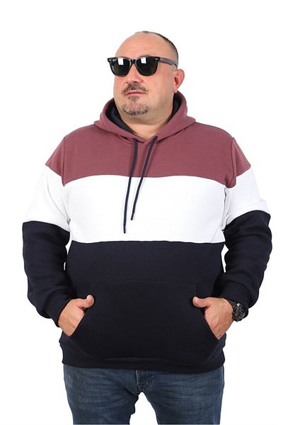 Starbattal Lilac Large Size Hooded Pieced Sweat 22736