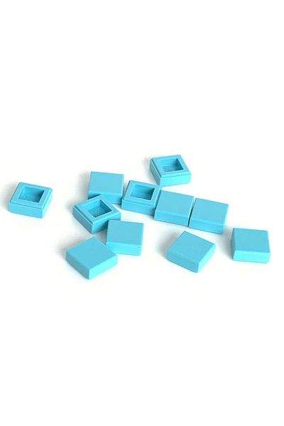 LEGO Accessory Custom Moc Creator Tile 1 X 1 Medium Azure Tile 4 Pieces Will Be Sent