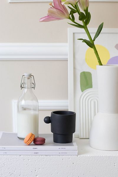 Beige & Stone Colorfull Coffee Collection Handmade Ceramic Mug with Top Handle