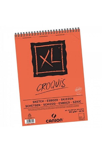 Canson Xl Croquis Sketch Pad 90gr 50 Sheets Spiral Drawing Notebook A4 (21x29.7cm) (top)