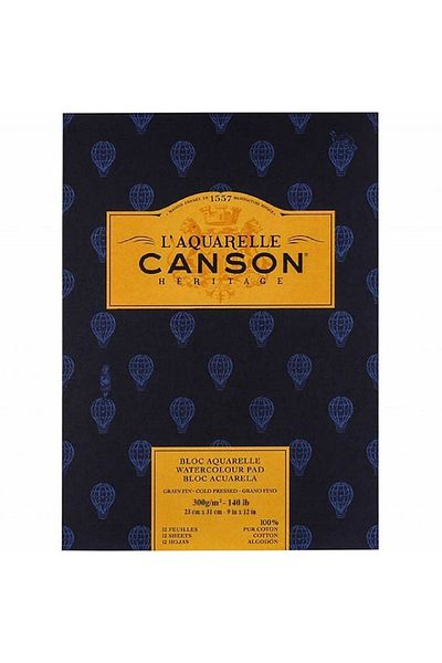 Canson Heritage Aquarelle Cold Pressed 300gr Water Color Block 12 Sheets 23x31cm