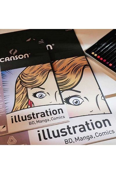 Canson Illustration Pad 250gr Multi-Purpose Marker Block 12 Pages A4 (21x29.7cm)