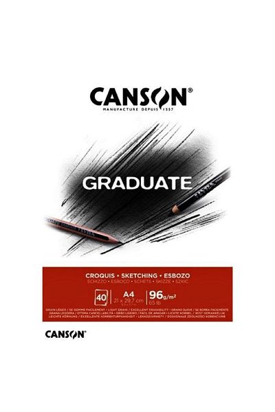 Canson Graduate Sketch Drawing Notebook A4 96gr 40 Sheets