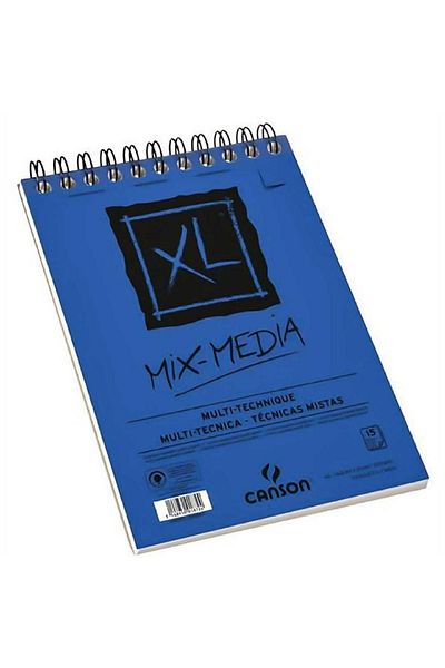 Canson Xl Mix Media 300gr Medium Textured Multi-Purpose Spiral Picture Block 15 Pages A5 (14.9x21cm)