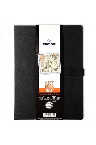 Canson 180 Art Book 96gr Multi-Purpose Drawing Notebook 80 Pages A4 (21x29.7cm) (hard Cover)