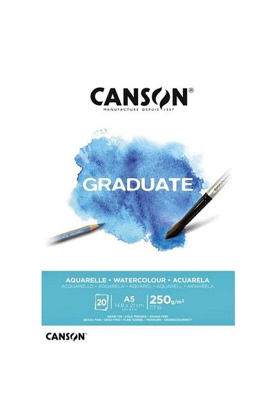 Canson Graduate Watercolor Notebook A5 250gr 20 Sheets