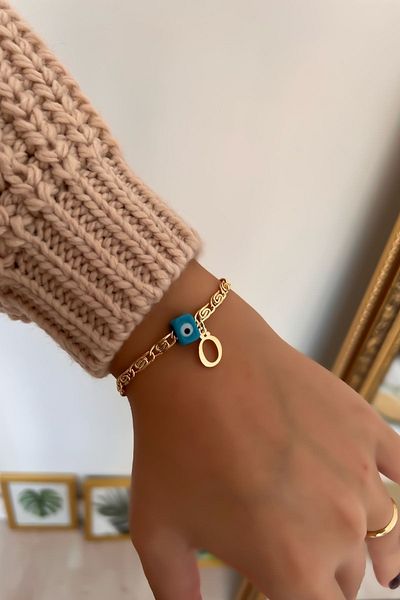 Trendy Butik حرف Ö والحنين مطرز سلسلة سوار
