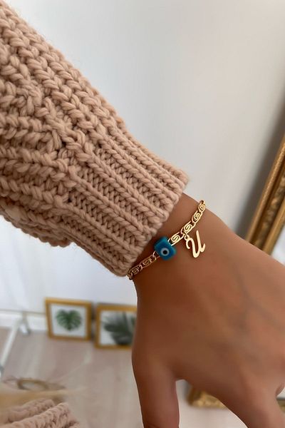 Trendy Butik حرف U والحنين مطرز سلسلة سوار