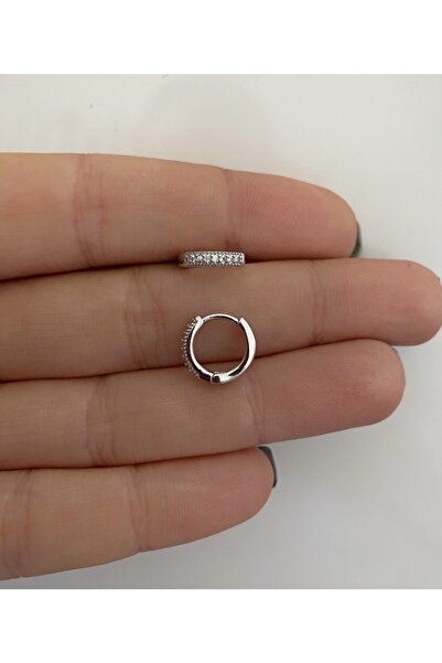 Arescollection Zirkon Taşlı Helix Lobe Tragus Conch Uyumlu Halka Piercing Küpe