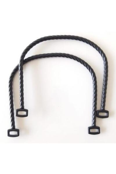 angel çanta aksesuar مقبض حقيبة بلاستيك من الخيزران باللون الأسود A27