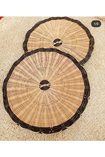 Gudelidekorr Gudelidekor Hasır Bambu Rattan Supla Duvar Dekoru Sunumluk Tepsi
