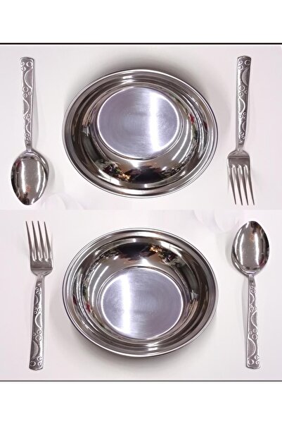 abnturk Yaşamboyu Garanti 6 Parça Yemek Seti 16cm Standart Porsiyon 2 Çelik Y...