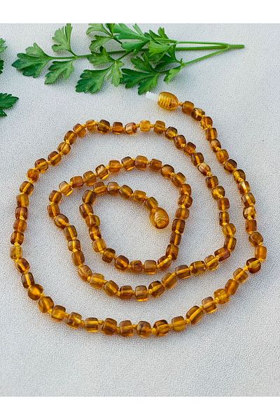 BOJI Original Cube Cut Drop Amber Necklace