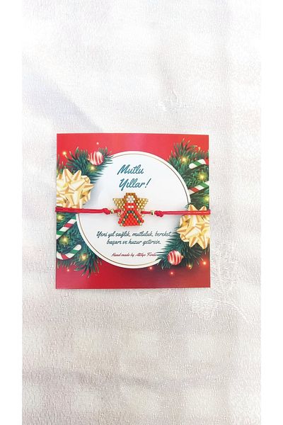 Atolye Ferda New Year's Gift Miyuki Card Bracelet with Angel Figure