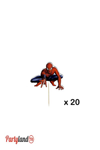PartylandTR Spiderman Örümcek Adam Lux Kürdan Süs 20 Li